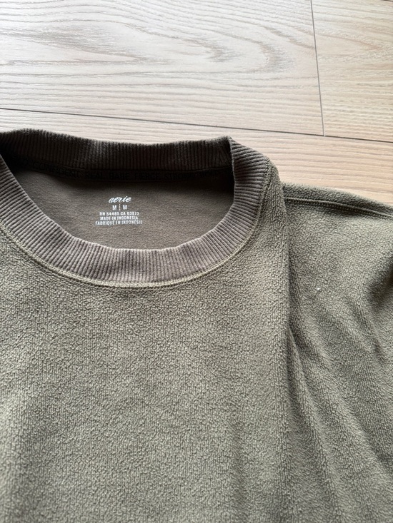 aerie Olive Green Women's Crewneck Pullover Tunic - Picture 3 of 4